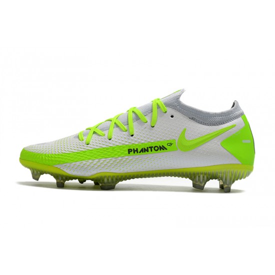 Nike Phantom GT Elite FG Soccer Cleats Green And White Low