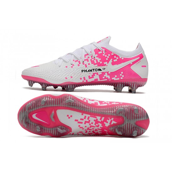 Nike Phantom GT Elite FG Soccer Cleats Pink And White Low