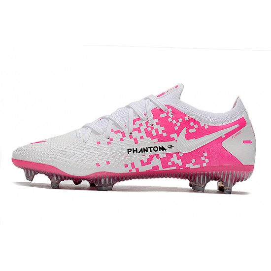 Nike Phantom GT Elite FG Soccer Cleats Pink And White Low