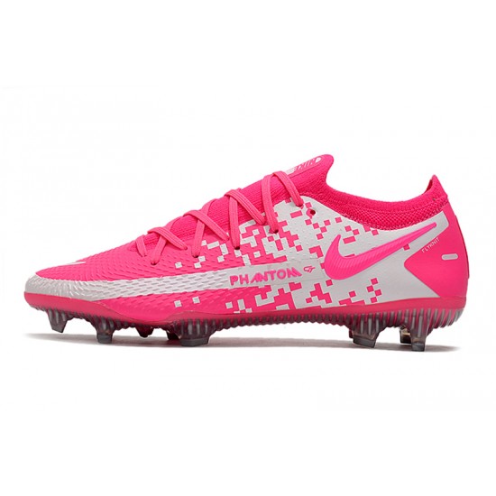 Nike Phantom GT Elite FG Soccer Cleats Pink WhiteLow