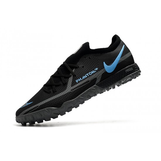 Nike Phantom GT Pro TF Soccer Cleats Black And Blue Low