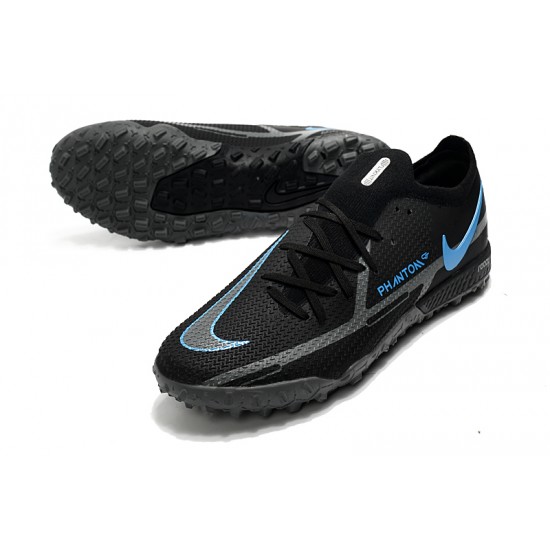 Nike Phantom GT Pro TF Soccer Cleats Black And Blue Low