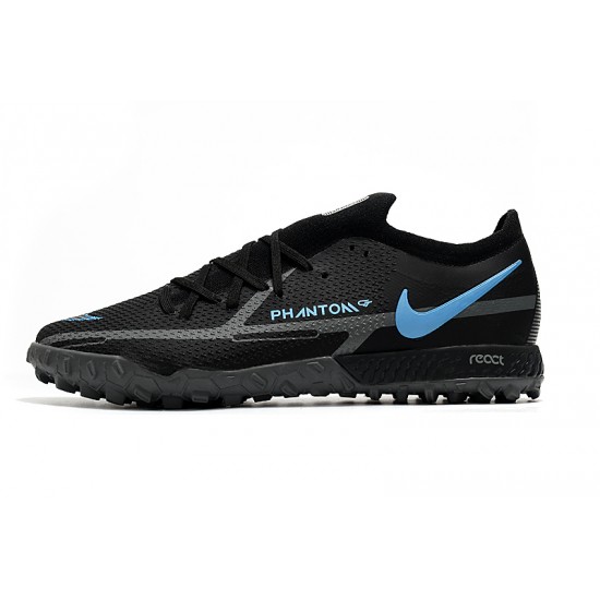 Nike Phantom GT Pro TF Soccer Cleats Black And Blue Low