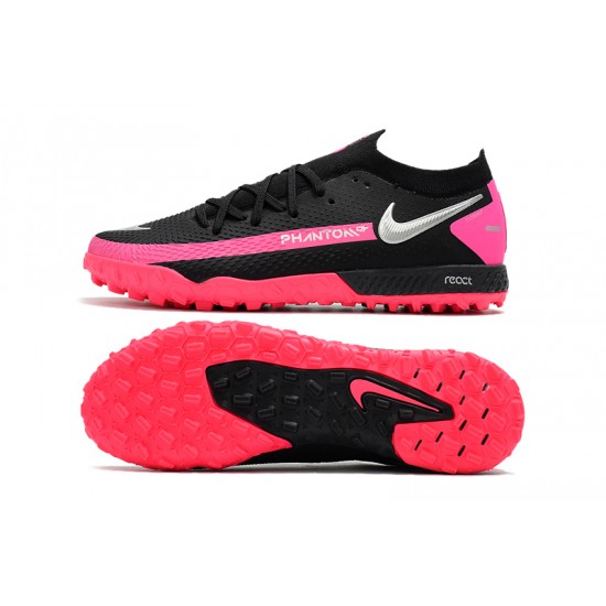 Nike Phantom GT Pro TF Soccer Cleats Black And Pink Low