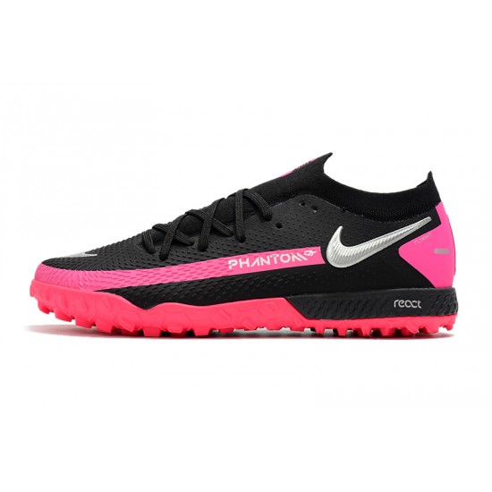 Nike Phantom GT Pro TF Soccer Cleats Black And Pink Low