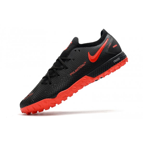 Nike Phantom GT Pro TF Soccer Cleats Black And Red Low