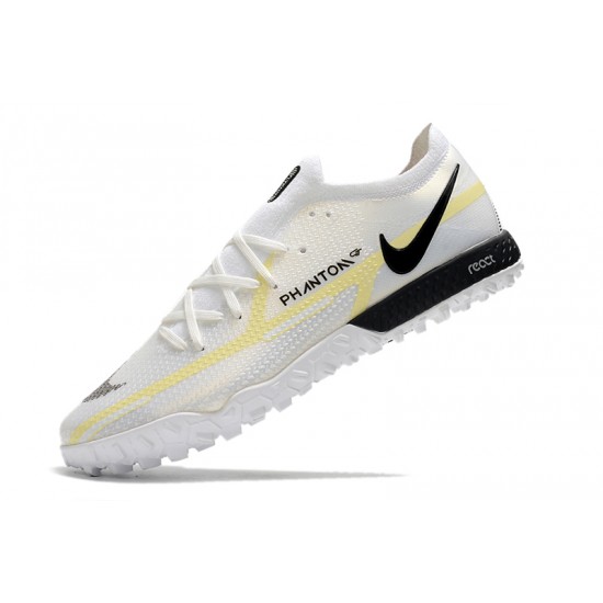 Nike Phantom GT Pro TF Soccer Cleats White And Black Low