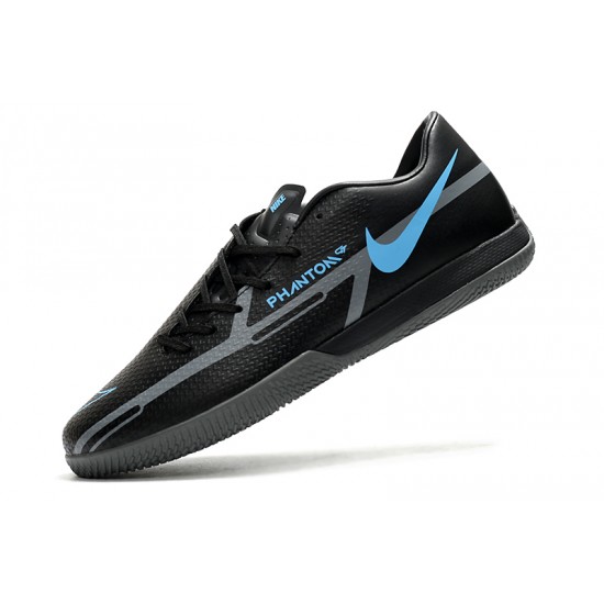 Nike React Phantom GT2 Pro IC Soccer Cleats Black And Black Blue