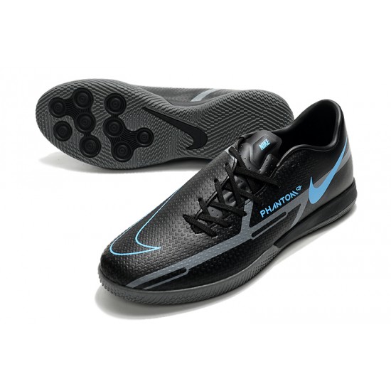 Nike React Phantom GT2 Pro IC Soccer Cleats Black And Black Blue