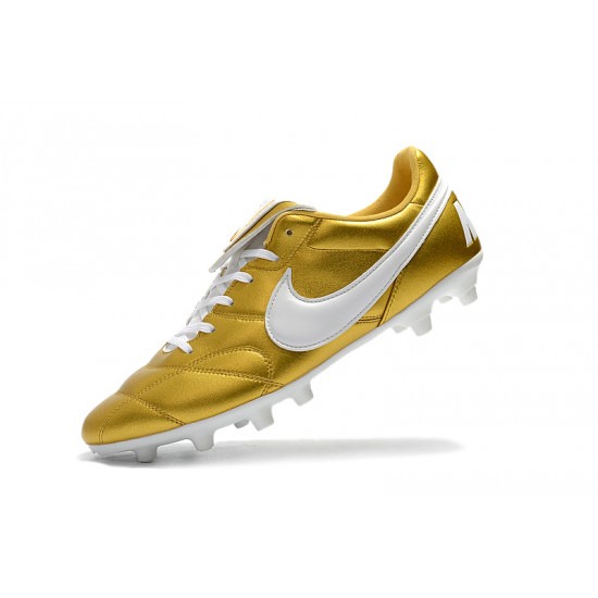 Nike Premier 2.0 FG Soccer Cleats Gold And White