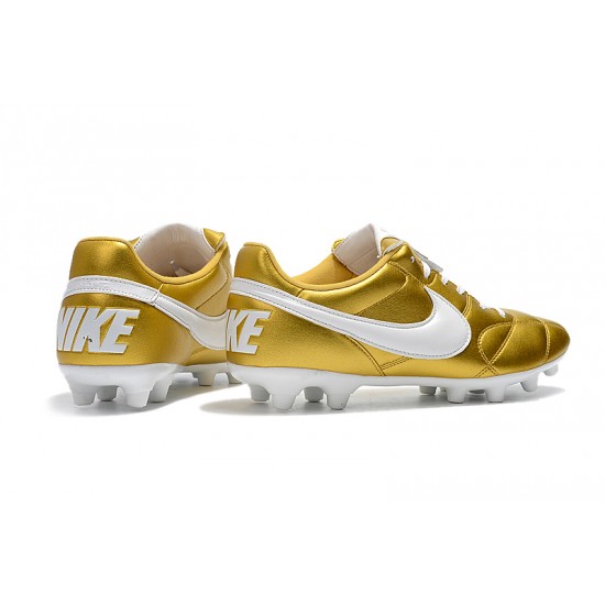 Nike Premier 2.0 FG Soccer Cleats Gold And White