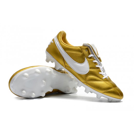 Nike Premier 2.0 FG Soccer Cleats Gold And White