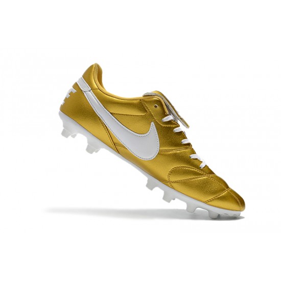 Nike Premier 2.0 FG Soccer Cleats Gold And White