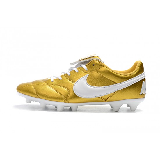 Nike Premier 2.0 FG Soccer Cleats Gold And White
