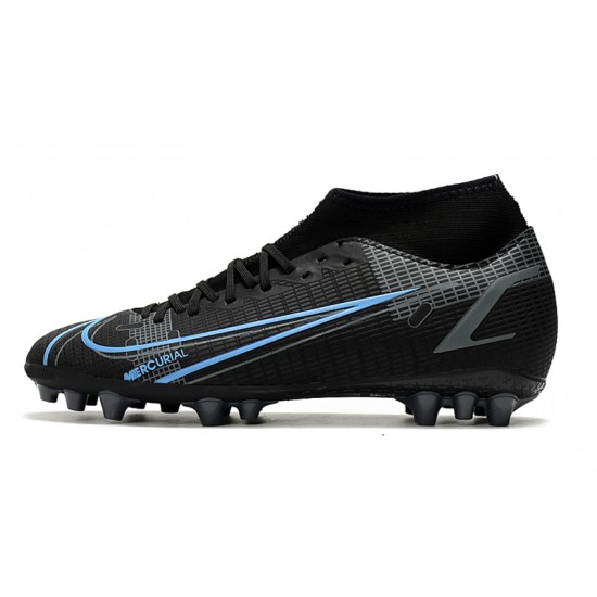 Nike Superfly 8 Academy AG Soccer Cleats Black Blue