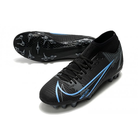 Nike Superfly 8 Academy AG Soccer Cleats Black Blue