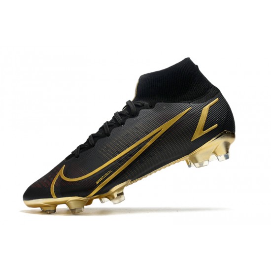 Nike Superfly 8 Elite FG Soccer Cleats Black Gold