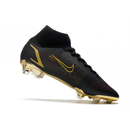 Nike Superfly 8 Elite FG Soccer Cleats Black Gold