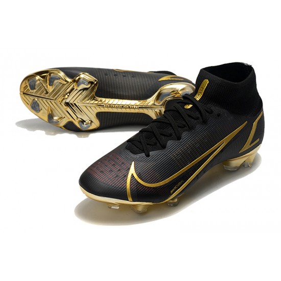 Nike Superfly 8 Elite FG Soccer Cleats Black Gold