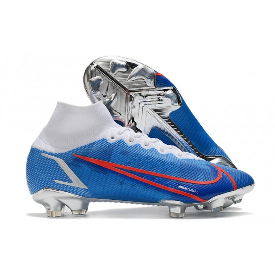 Nike Superfly 8 Elite FG Soccer Cleats Blue Red