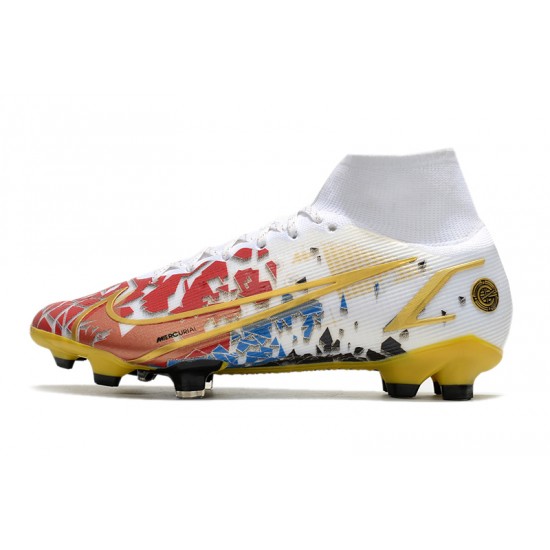 Nike Superfly 8 Elite FG Soccer Cleats White Red