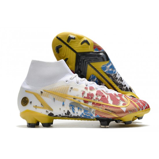 Nike Superfly 8 Elite FG Soccer Cleats White Red