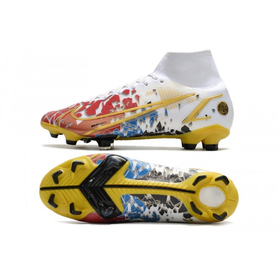 Nike Superfly 8 Elite FG Soccer Cleats White Red