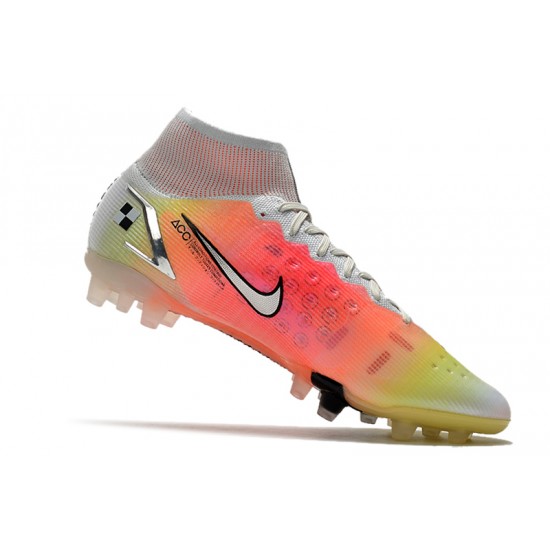 Nike Superfly 8 Pro AG Soccer Cleats Pink Yellow