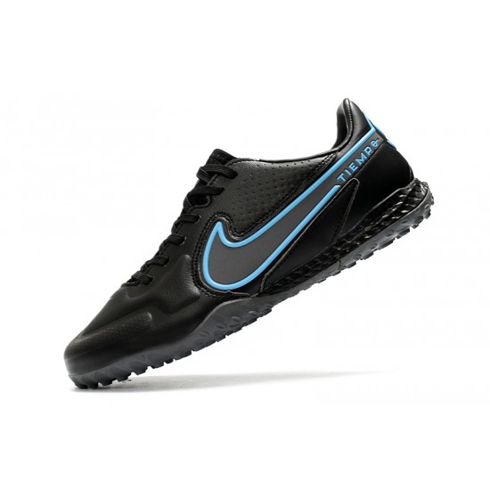 Nike React Tiempo Legend 9 Pro TF Soccer Cleats Black Blue