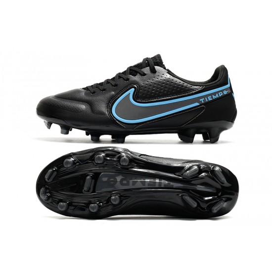 Nike Tiempo Legend 9 Elite FG Soccer Cleats Blue Black Nike Tiempo Legend 9 Elite FG Soccer Cleats Blue Black