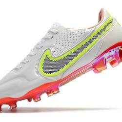 Nike Tiempo Legend 9 Elite FG Soccer Cleats White Gray