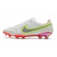 Nike Tiempo Legend 9 Elite FG Soccer Cleats White Gray