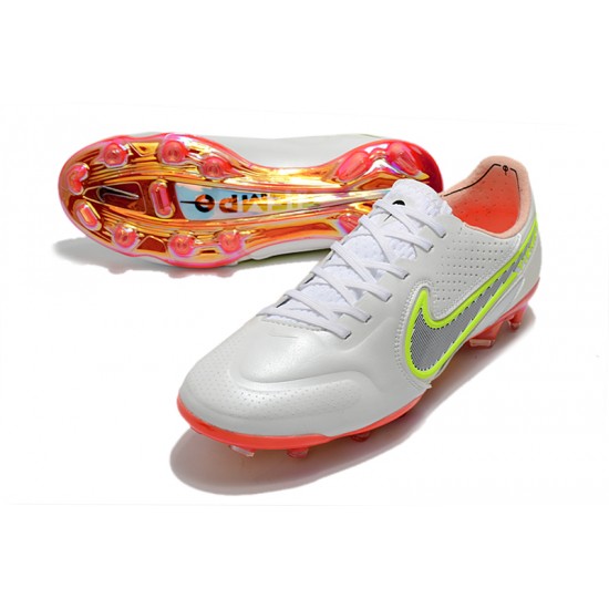 Nike Tiempo Legend 9 Elite FG Soccer Cleats White Gray