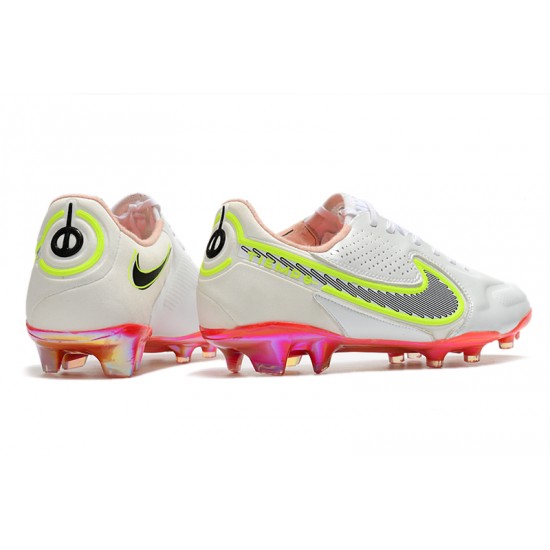 Nike Tiempo Legend 9 Elite FG Soccer Cleats White Gray Nike Tiempo Legend 9 Elite FG Soccer Cleats White Gray
