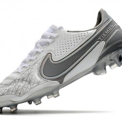 Nike Tiempo Legend 9 Elite FG Soccer Cleats White Gray