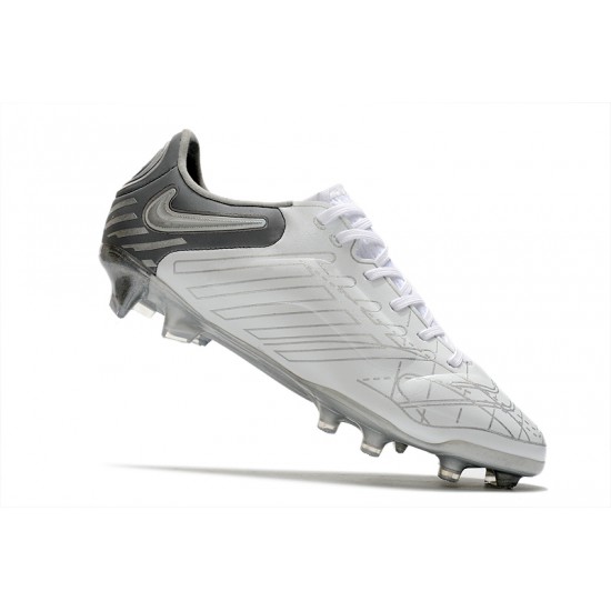 Nike Tiempo Legend 9 Elite FG Soccer Cleats White Gray Nike Tiempo Legend 9 Elite FG Soccer Cleats White Gray
