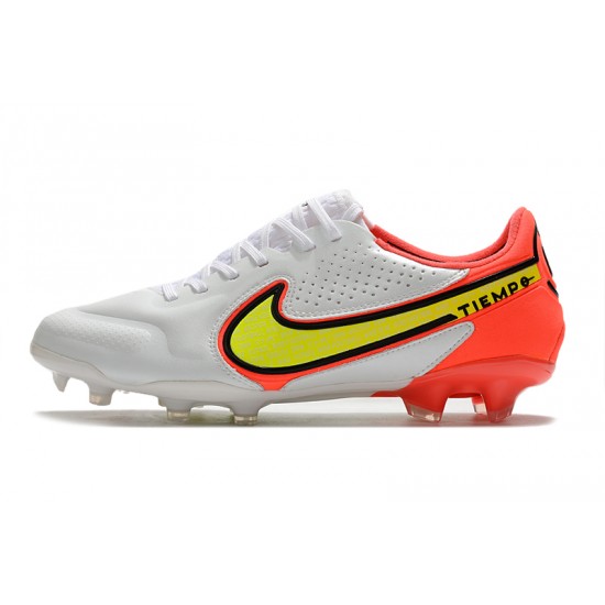 Nike Tiempo Legend 9 Elite FG Soccer Cleats White Orange Nike Tiempo Legend 9 Elite FG Soccer Cleats White Orange