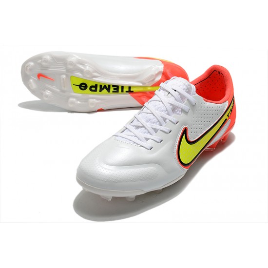 Nike Tiempo Legend 9 Elite FG Soccer Cleats White Orange Nike Tiempo Legend 9 Elite FG Soccer Cleats White Orange