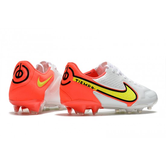 Nike Tiempo Legend 9 Elite FG Soccer Cleats White Orange Nike Tiempo Legend 9 Elite FG Soccer Cleats White Orange