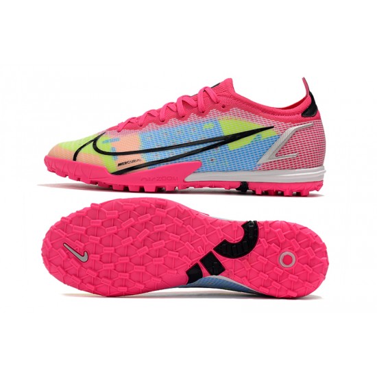 Nike Vapor 14 Elite TF Soccer Cleats Pink Blue