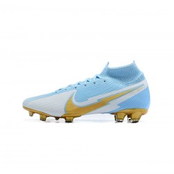 Nike Mercurial Superfly 7 Elite FG Blue White Gold Soccer Cleats