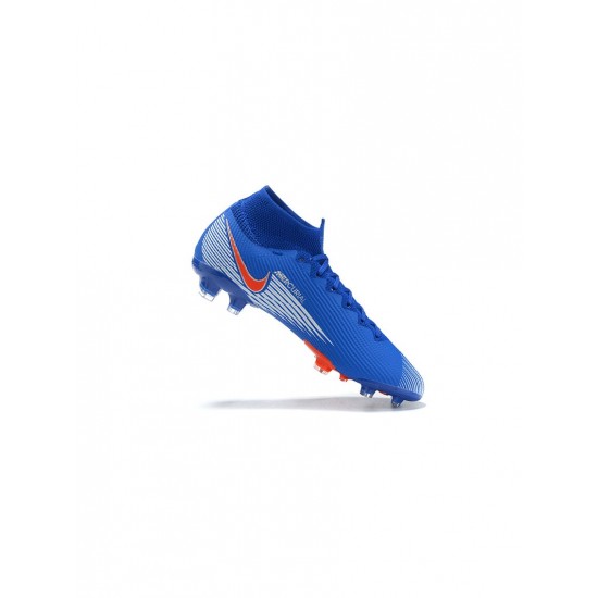 Nike Mercurial Superfly 7 Elite FG Blue White Orange Soccer Cleats