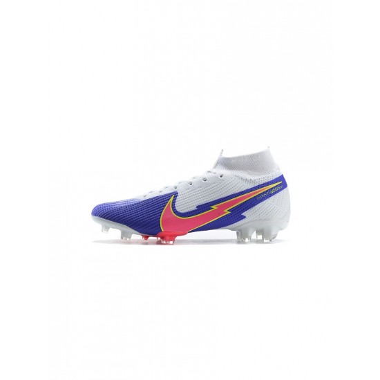 Nike Mercurial Superfly 7 Elite FG Blue White Pink Soccer Cleats