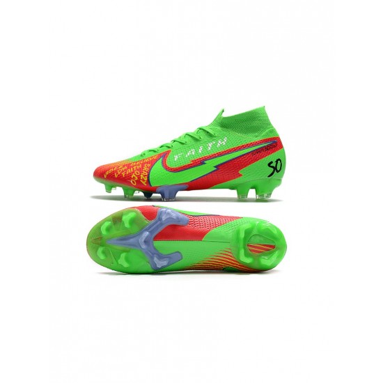 Nike Mercurial Superfly 7 Elite FG Green Red Black Soccer Cleats