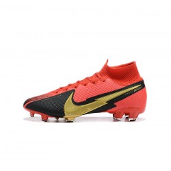 Nike Mercurial Superfly 7 Elite FG Red Black Gold Soccer Cleats