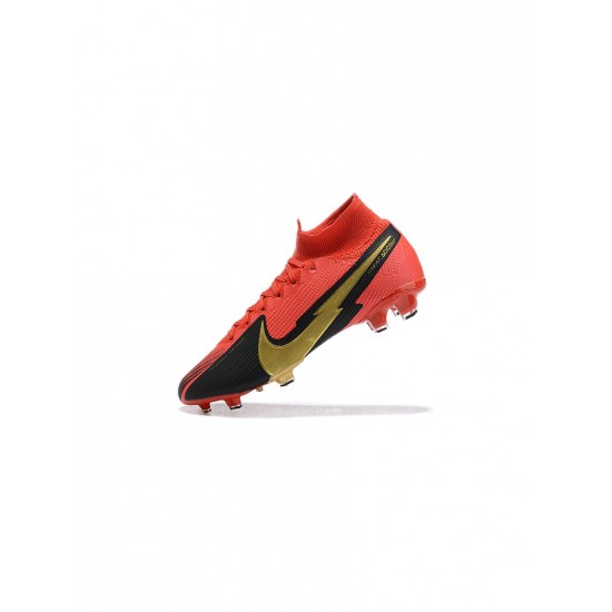 Nike Mercurial Superfly 7 Elite FG Red Black Gold Soccer Cleats