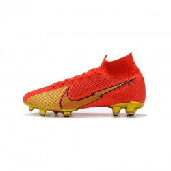 Nike Mercurial Superfly 7 Elite FG Red Gold Black Soccer Cleats