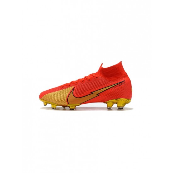 Nike Mercurial Superfly 7 Elite FG Red Gold Black Soccer Cleats