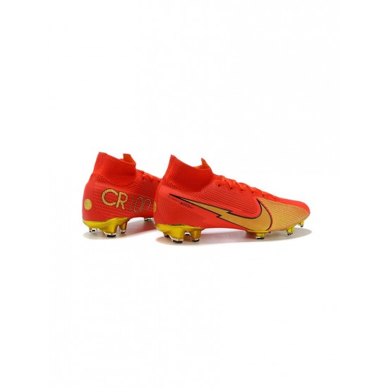 Nike Mercurial Superfly 7 Elite FG Red Gold Black Soccer Cleats