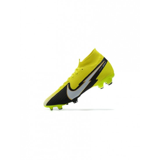 Nike Mercurial Superfly 7 Elite FG Volt White Black Soccer Cleats